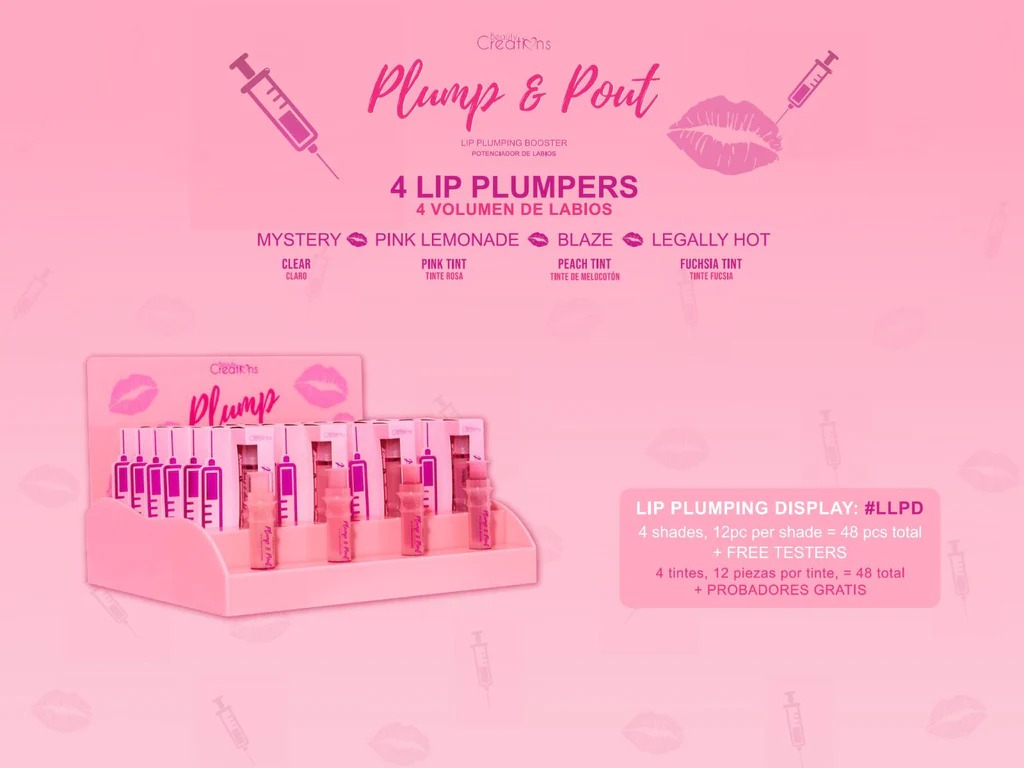 Beauty Creations - Plump & Pout Gloss Display 48 Unidades