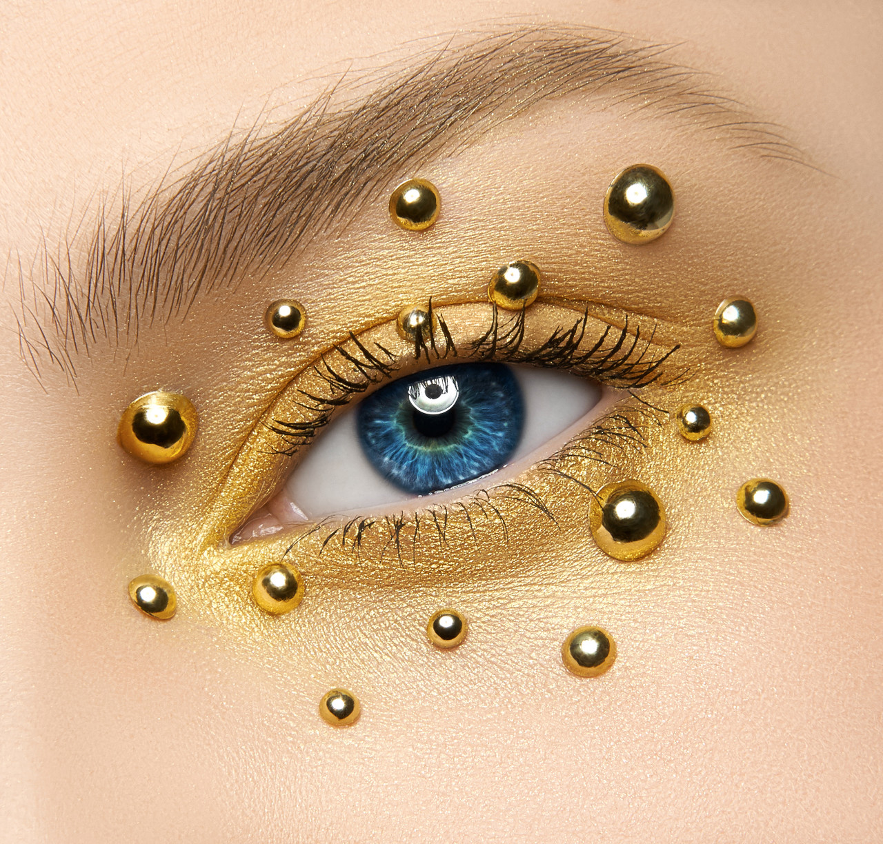 J-LASH - Jewel For Eyes Gold Clear 12 Unidades