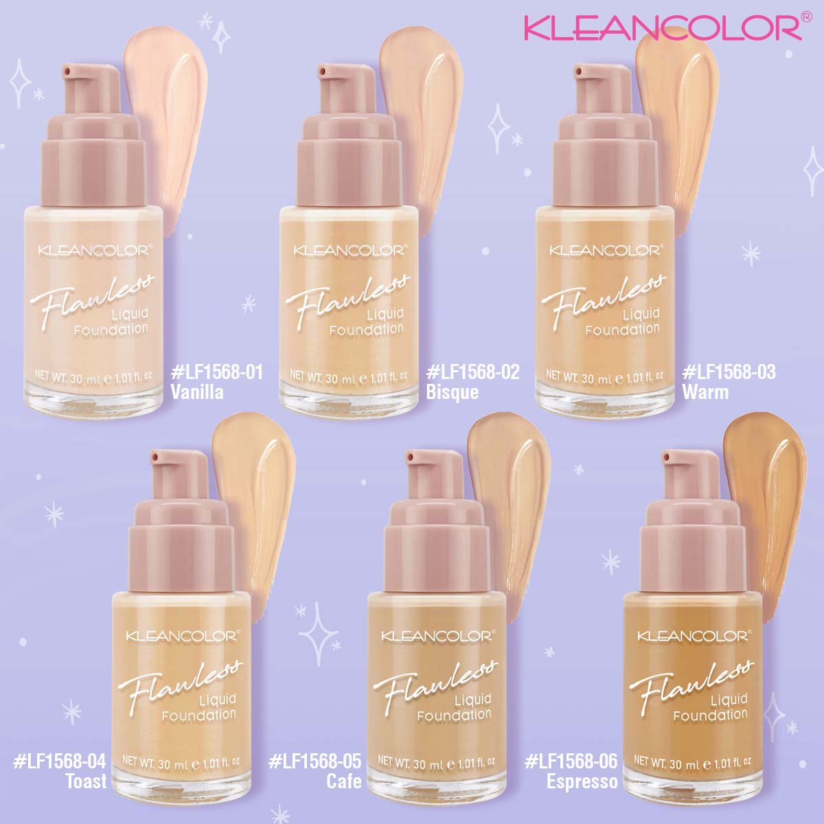 Kleancolor - FLAWLESS LIQUID FOUNDTION TOAST