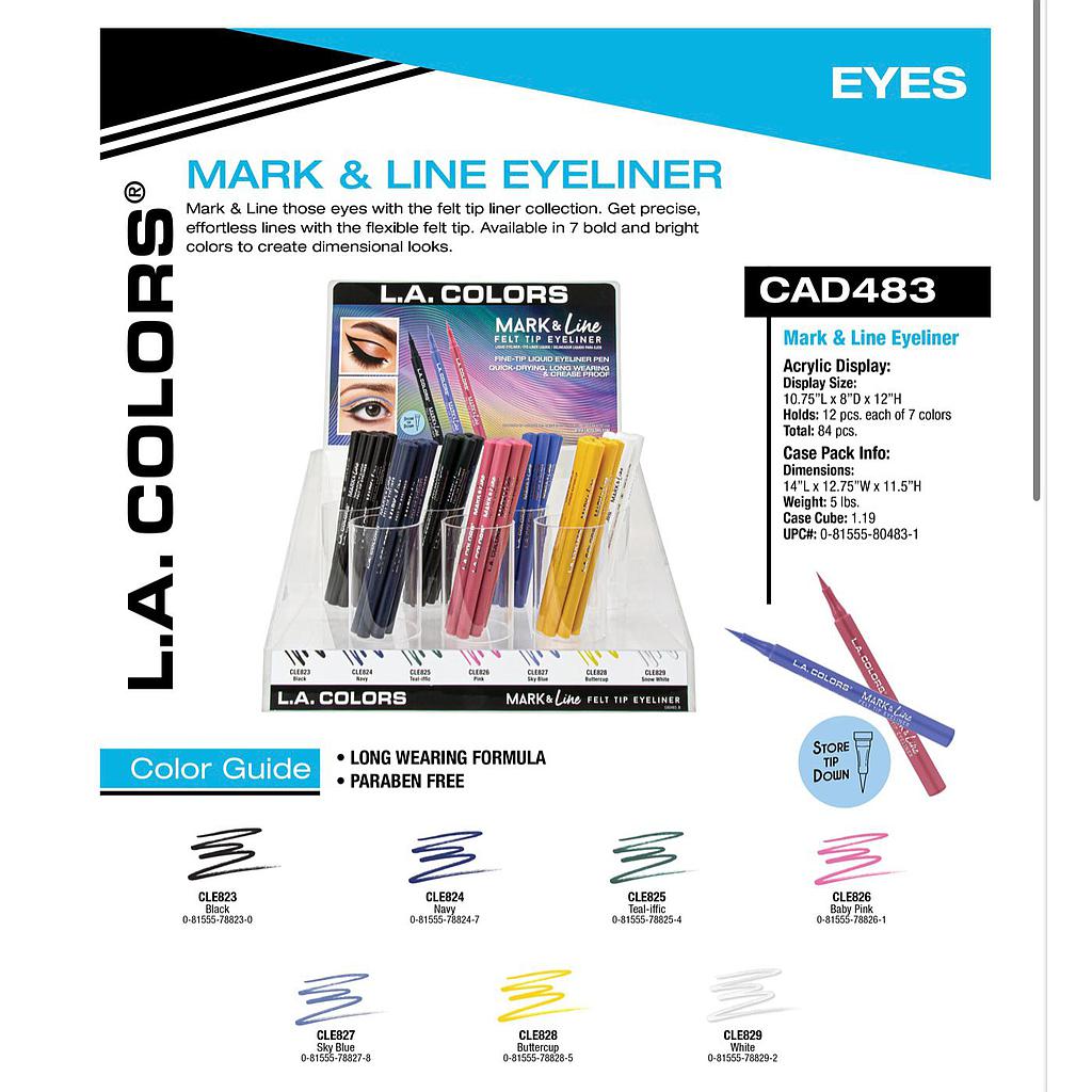 LA Colors  CAD 483 - MARK Y LINE FELT TIP EYELINER 84 PIEZAS