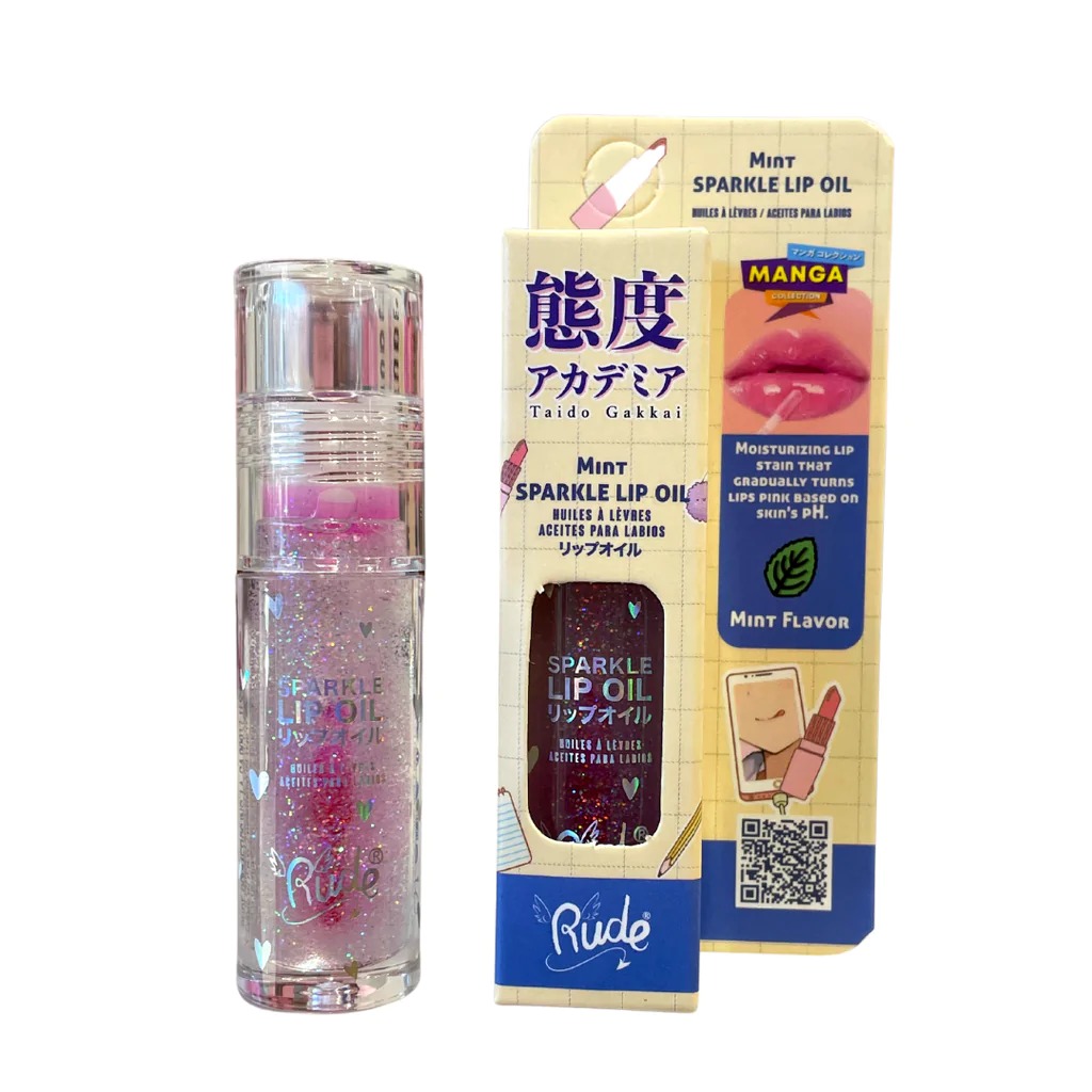 Rude - Manga Collection Sparkle Lip Oil Mint