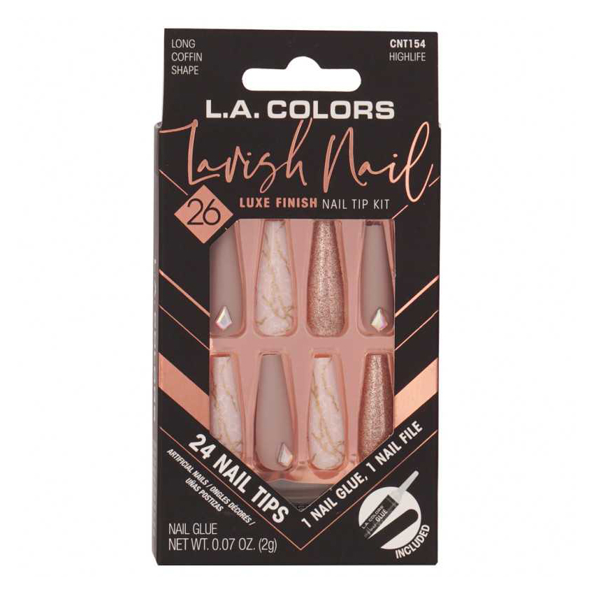 LA Colors (CNT154W) - Lavish Nail Tip Kit HIGHLIFE 12 UNIDADES