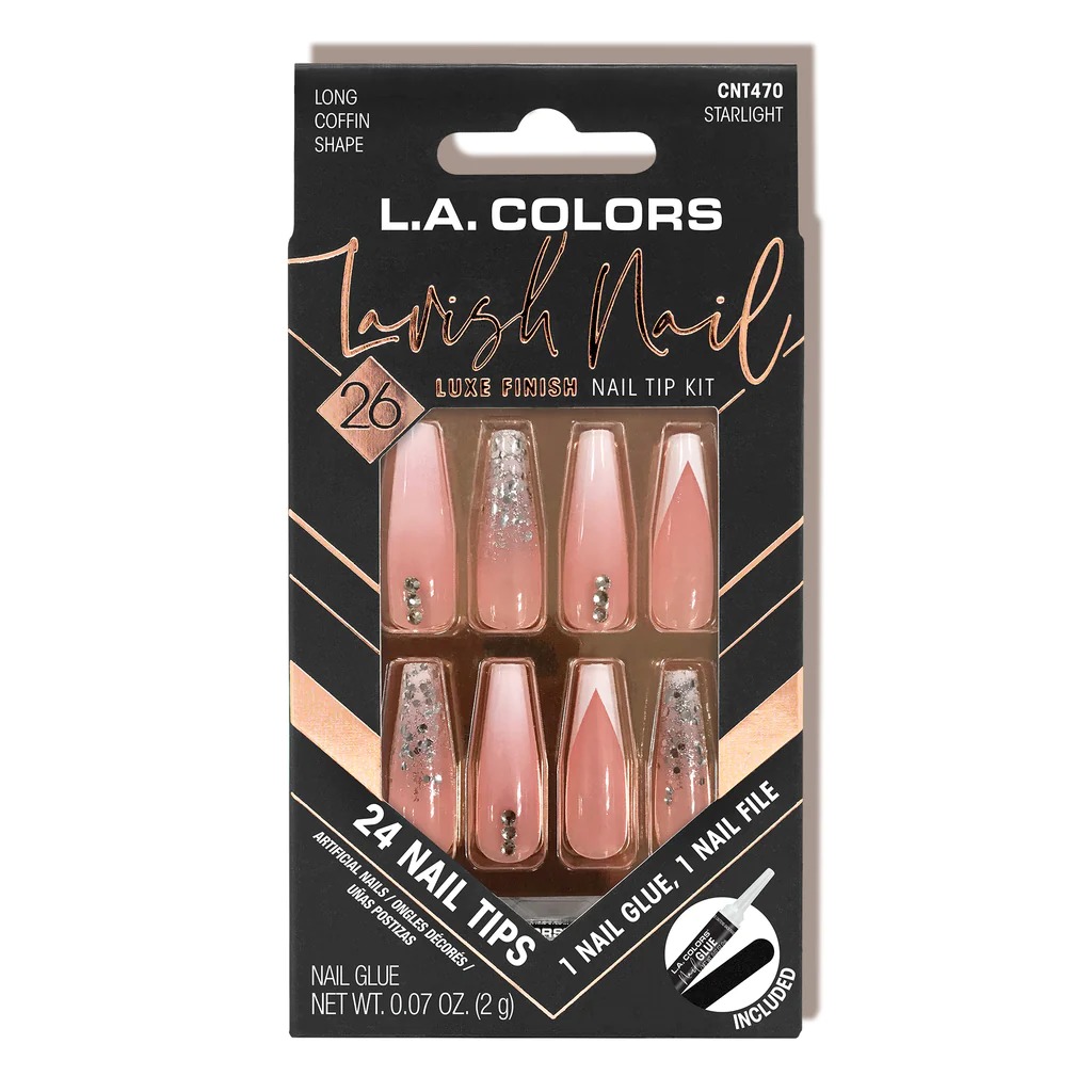 LA Colors (CNT470W) - Lavish Nail Tip Kit STARLIGHT 12 UNIDADES