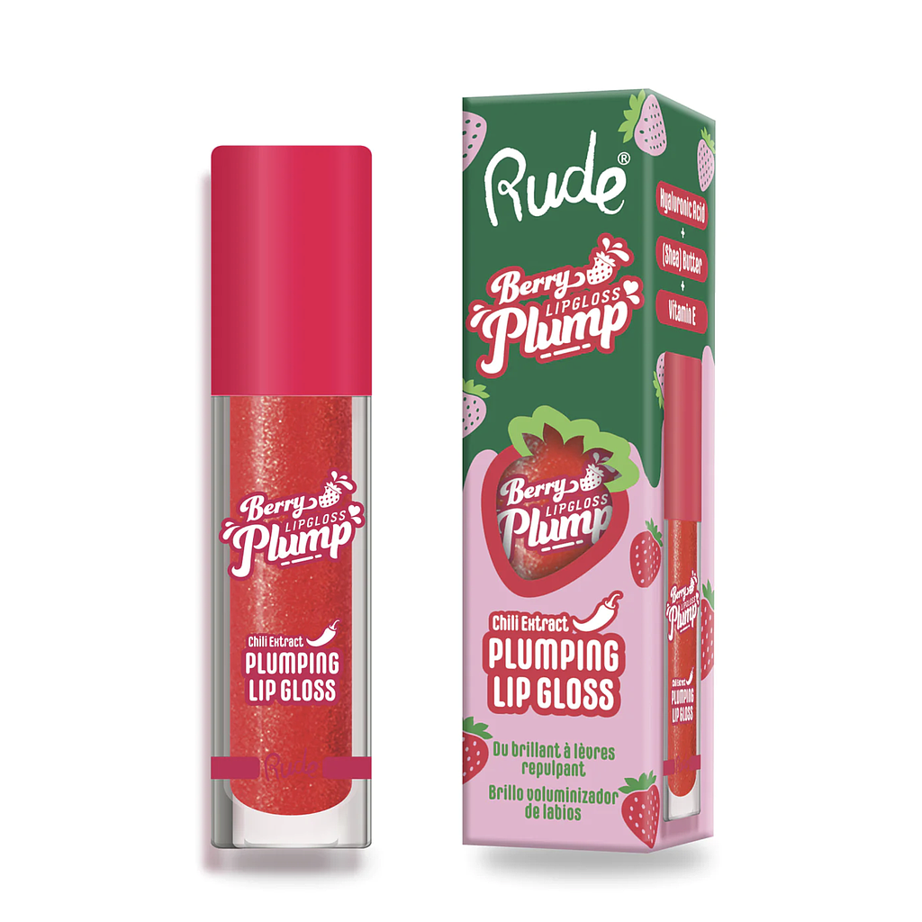 Rude - Berry Plump Lip Gloss Strawberry Kiss