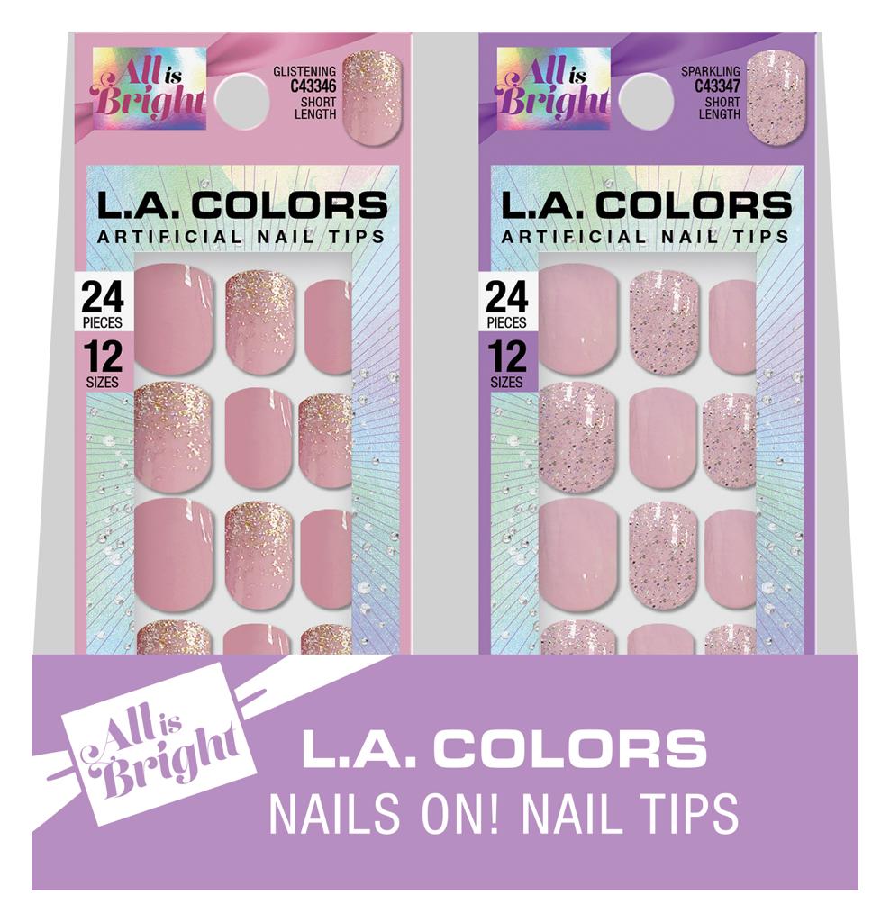 LA COLORS - C43348 Set Uñas Nails On Sparkling Display 12 Set