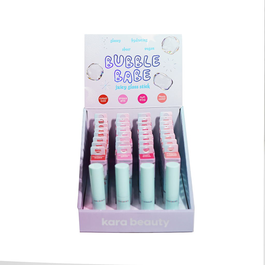 Kara Beauty - BUBBLE BABE Juicy Gloss Stick Display 32 Unidades