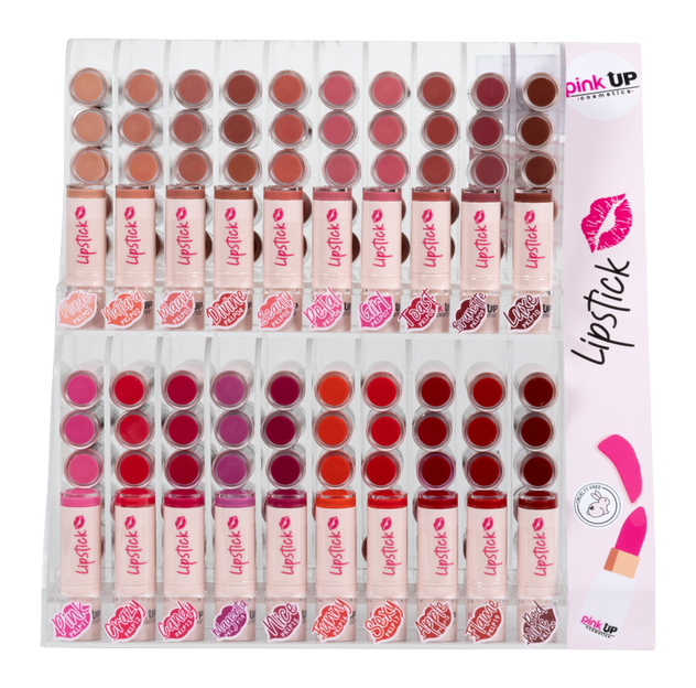 Pink Up - Lipstic Labial En Barra Display 240 Unidades + Acrilico