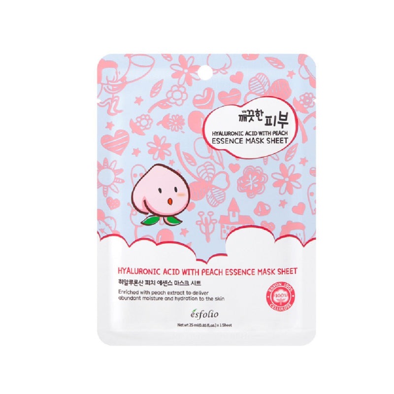 ESFOLIO - Pure Skin Hyaluronic Acid with Peach Essence Mask Sheet