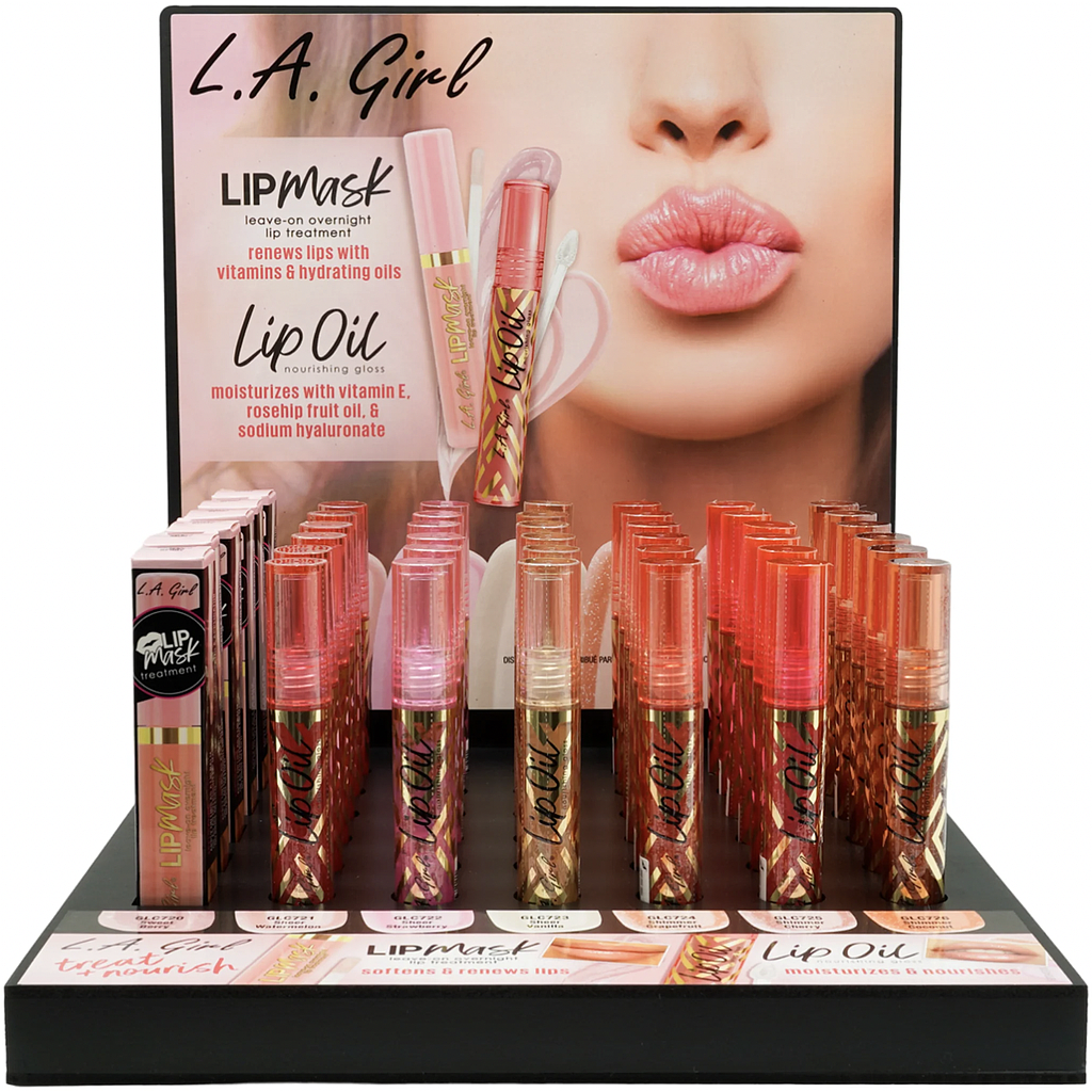 La Girl -  Lip Mask &amp; Lip Oil Display 48 Pcs GPD433
