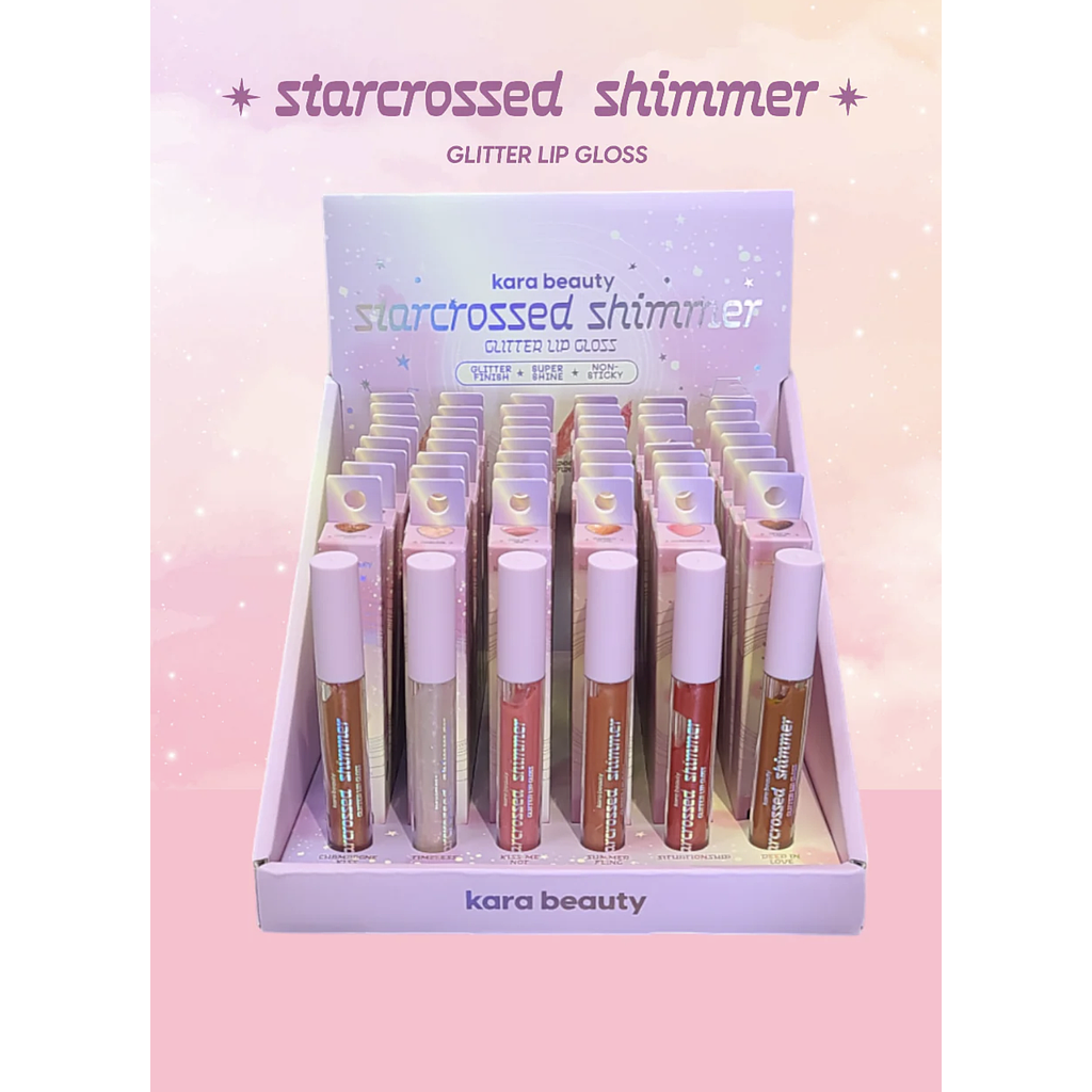 Kara Beauty - Starcrossed Shimmer Glitter Lipgloss Display 48pcs + 8 Tester