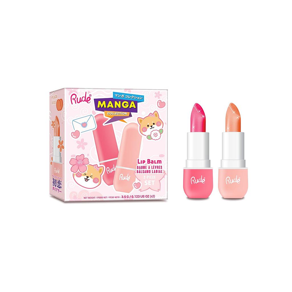 Rude - Manga Collection Lip Balm Duo Watermelon / Peach