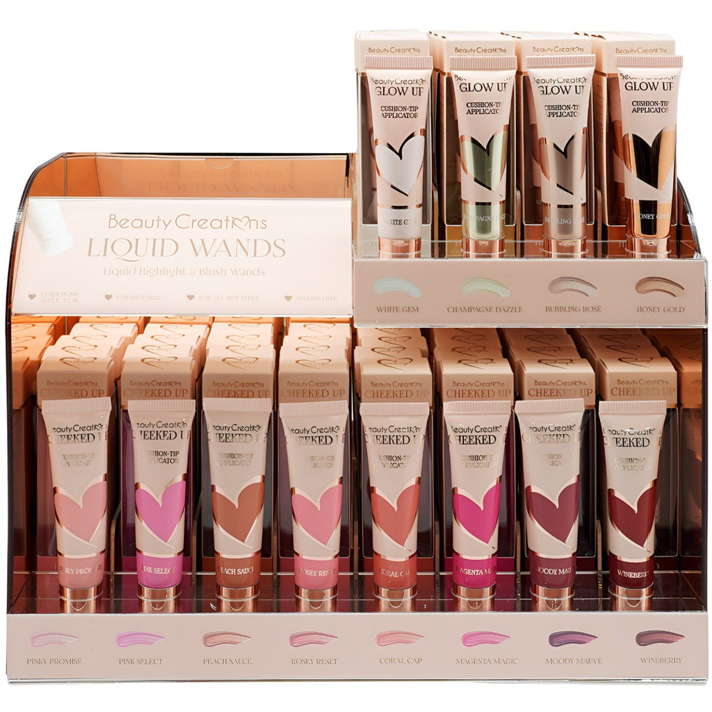 Beauty Creations - Liquid Wands, Liquid Highlight &amp; Blush Wands - Wholesale 72 Units + 12 Tester