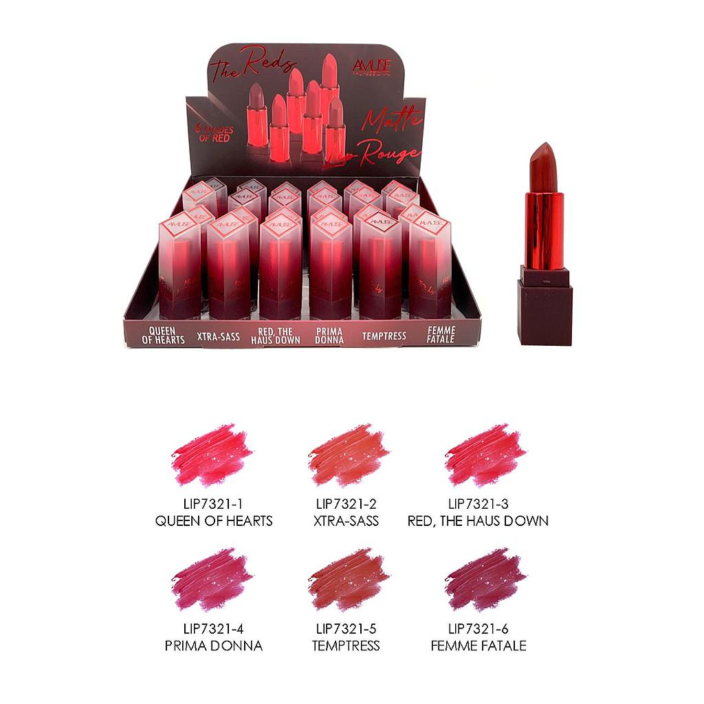 Amuse - The Reds Matte, Pack de 6 Unidades